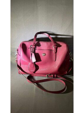 DAMAGED! Coach Peyton Leather Nancy Satchel Bag In Merlot E1492-F31403